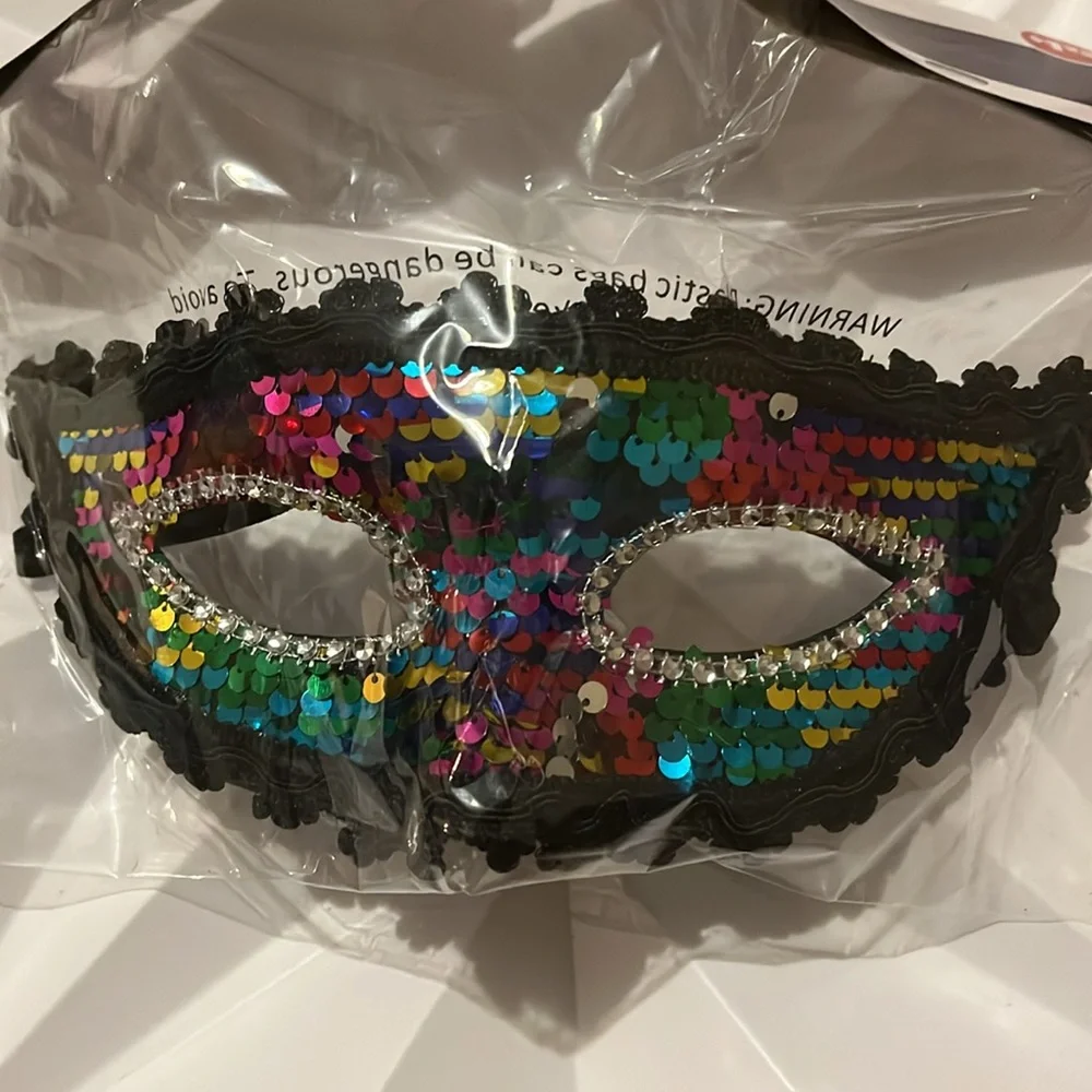 Sequin Masquerade Mask - Multicolor